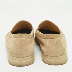 Pre Owned Loro Piana Beige Suede Summer Charms Walk Loafers Size 38