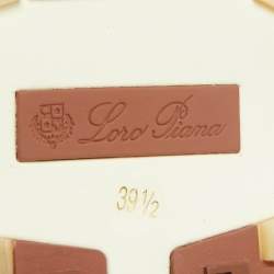 Pre Owned Loro Piana Pink/Grey Fabric and Suede 360 LP Flexy Walk Low Top Sneakers Size 39.5