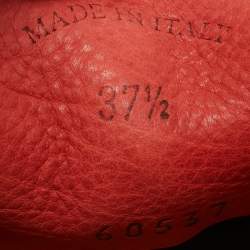 Pre Owned Loro Piana Red Suede Summer Charms Walk Loafers Size 37.5