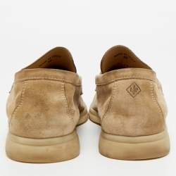 Pre Owned Loro Piana Beige Suede Summer Charms Walk Loafers Size 40