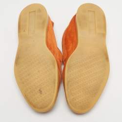 Pre Owned Loro Piana Orange Suede Summer Charms Walk Loafers Size 39