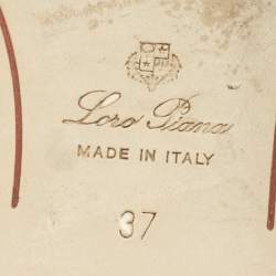 Pre Owned Loro Piana Grey Suede Summer Charms Walk Flat Slide Size 37