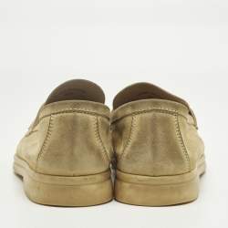 Pre Owned Loro Piana Beige Suede Summer Charms Walk Loafers Size 36.5