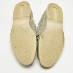 Pre Owned Loro Piana Grey Suede Summer Charms Walk Loafers Size 39.5
