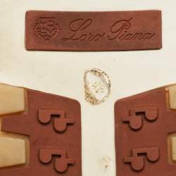 Pre Owned Loro Piana Black Knit Fabric 360 LP Flexy Walk Lace Up Sneakers Size 35.5