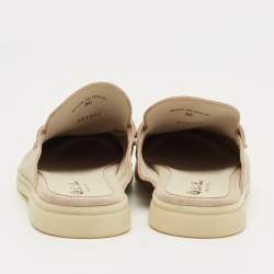 Pre Owned Loro Piana Grey Suede Babouche Charms Walk Mules Size 36
