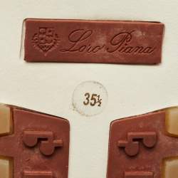 Pre Owned Loro Piana Burgundy Knit Fabric and Suede 360 LP Flexy Walk Lace Up Sneakers Size 35.5