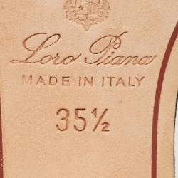 Pre Owned Loro Piana Navy Blue Suede Summer Charms Walk Slingback Sandals Size 35.5