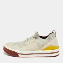 Pre Owned Loro Piana 360 LP Flexy Walk Size 36 Grey Fabric and Suede Low Top Sneakers