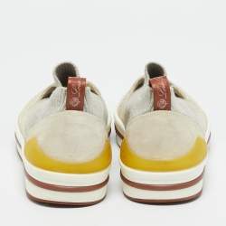 Pre Owned Loro Piana 360 LP Flexy Walk Size 36 Grey Fabric and Suede Low Top Sneakers