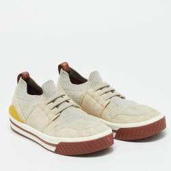 Pre Owned Loro Piana 360 LP Flexy Walk Size 36 Grey Fabric and Suede Low Top Sneakers