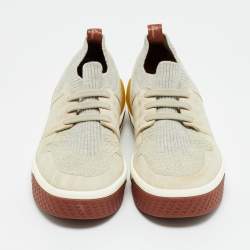 Pre Owned Loro Piana 360 LP Flexy Walk Size 36 Grey Fabric and Suede Low Top Sneakers