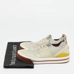 Pre Owned Loro Piana 360 LP Flexy Walk Size 36 Grey Fabric and Suede Low Top Sneakers