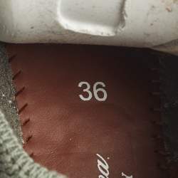 Pre Owned Loro Piana 360 LP Flexy Walk Size 36 Grey Knit Fabric Lace Up Sneakers