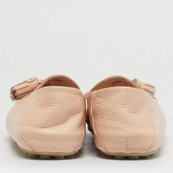 مملوكة مسبقًا Loro Piana Size 36 Light Pink Leather LP Dot Walk Slip On Loafers