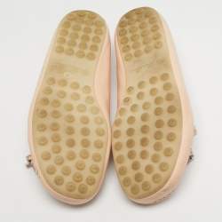 مملوكة مسبقًا Loro Piana Size 36 Light Pink Leather LP Dot Walk Slip On Loafers