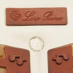 مملوكة مسبقًا Loro Piana 360 LP Flexy Walk Size 38.5 Navy Blue Knit Fabric Slip On Sneakers