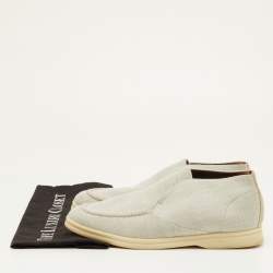 مملوكة مسبقًا حذاء كاحل لورو بيانا أوبن ووك نسيج محبوك رمادي فاتح مقاس 41