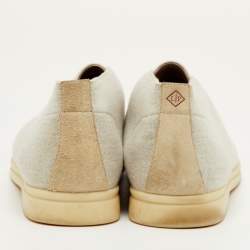 مملوكة مسبقًا حذاء كاحل لورو بيانا أوبن ووك نسيج محبوك رمادي فاتح مقاس 41