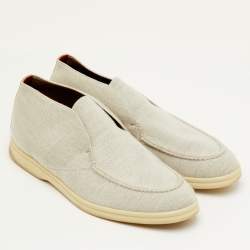 مملوكة مسبقًا حذاء كاحل لورو بيانا أوبن ووك نسيج محبوك رمادي فاتح مقاس 41