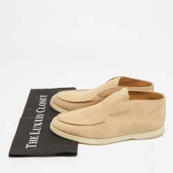 Pre Owned Loro Piana Open Walk Size 39 Beige Suede Ankle Length Boots