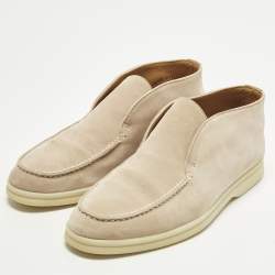 مملوكة مسبقًا حذاء كاحل لورو بيانا أوبن ووك نسيج محبوك بيج مقاس 36