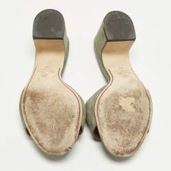 Pre Owned Loro Piana Summer Charms Walk Size 36 Green Suede Slide Sandals