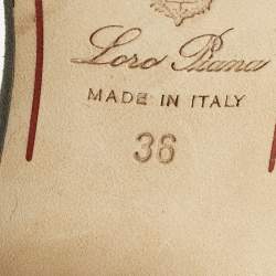 Pre Owned Loro Piana Summer Charms Walk Size 36 Green Suede Slide Sandals