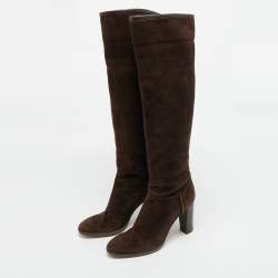 Pre Owned Loro Piana Size 39 Brown Suede Knee Length Boots