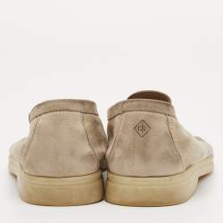مملوكة مسبقًا Loro Piana Summer Charms Walk Size 40 Beige Suede Slip On Loafers
