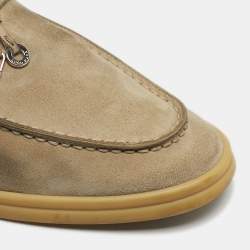 مملوكة مسبقًا Loro Piana Babouche Charms Walk Size 38.5 Grey Suede Mules