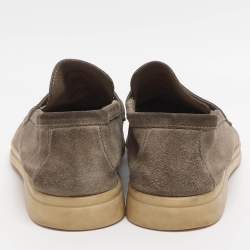 مملوكة مسبقًا حذاء لوفرز لورو بيانا صيفي تشارمز سويدي أخضر مقاس 35.5