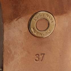 Pre Owned Loro Piana Size 37 Brown Leather Ankle Strap Sandals