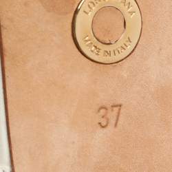 Pre Owned Loro Piana Size 37 Ivory Leather Ankle Strap Sandals