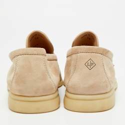 Pre Owned حذاء لوفرز لورو بيانا سويمر شارمز ووك سويدي بيج مقاس 40