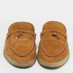 مملوكة مسبقًا Loro Piana Babouche Charms Walk Size 40 Yellow Suede Mules