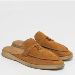 مملوكة مسبقًا Loro Piana Babouche Charms Walk Size 40 Yellow Suede Mules