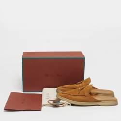 مملوكة مسبقًا Loro Piana Babouche Charms Walk Size 40 Yellow Suede Mules