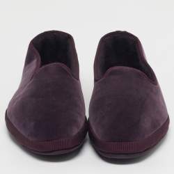 Pre Owned Loro Piana Venice Walk Size 39 Purple Velvet Smoking Slippers