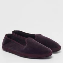 Pre Owned Loro Piana Venice Walk Size 39 Purple Velvet Smoking Slippers