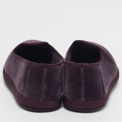 Pre Owned Loro Piana Venice Walk Size 39 Purple Velvet Smoking Slippers