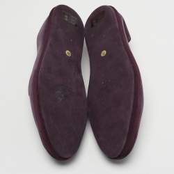 Pre Owned Loro Piana Venice Walk Size 39 Purple Velvet Smoking Slippers