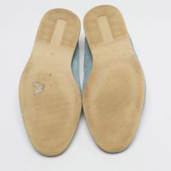 Pre Owned Loro Piana Summer Charms Walk Size 37 Blue Suede Loafers