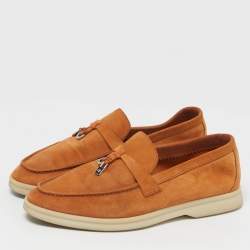 Pre Owned حذاء لوفرز لورو بيانا سويدي بيج صيفي ووك شارمز مقاس 35