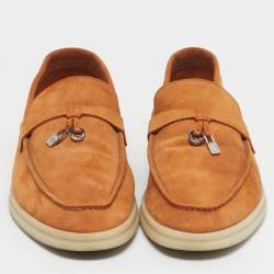 Pre Owned حذاء لوفرز لورو بيانا سويدي بيج صيفي ووك شارمز مقاس 35