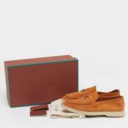 Pre Owned حذاء لوفرز لورو بيانا سويدي بيج صيفي ووك شارمز مقاس 35