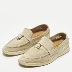 Pre Owned Loro Piana Summer Charms Walk Size 36 Grey Suede Loafers