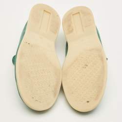 Pre Owned Loro Piana Summer Charms Walk Size 34 Green Suede Loafers