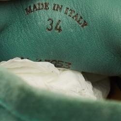 Pre Owned Loro Piana Summer Charms Walk Size 34 Green Suede Loafers