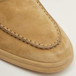 Pre Owned Loro Piana Babouche Charms Walk Size 40 Light Yellow Nubuck Leather Flat Mules